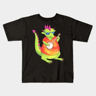 Dragon Banjo Player Kids T-Shirt